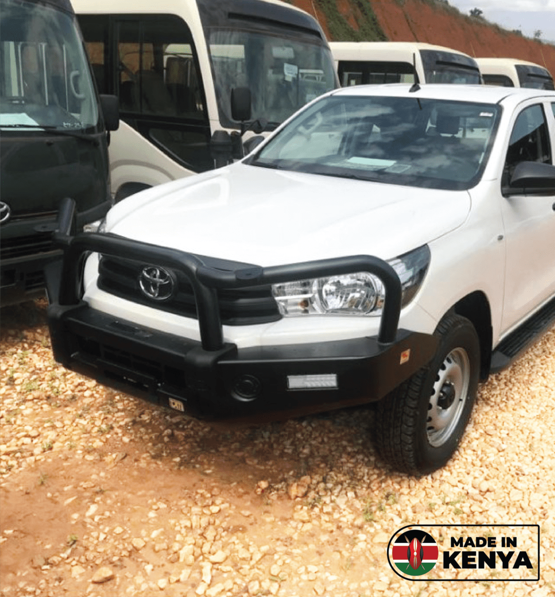 Toyota Hilux (+09/2015-06/2018) T15 Steel Black Bull bar without fog lights