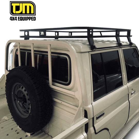 Toyota Land Cruiser 79 Double Cab TJM Roof Rack Steel Black 6 Leg