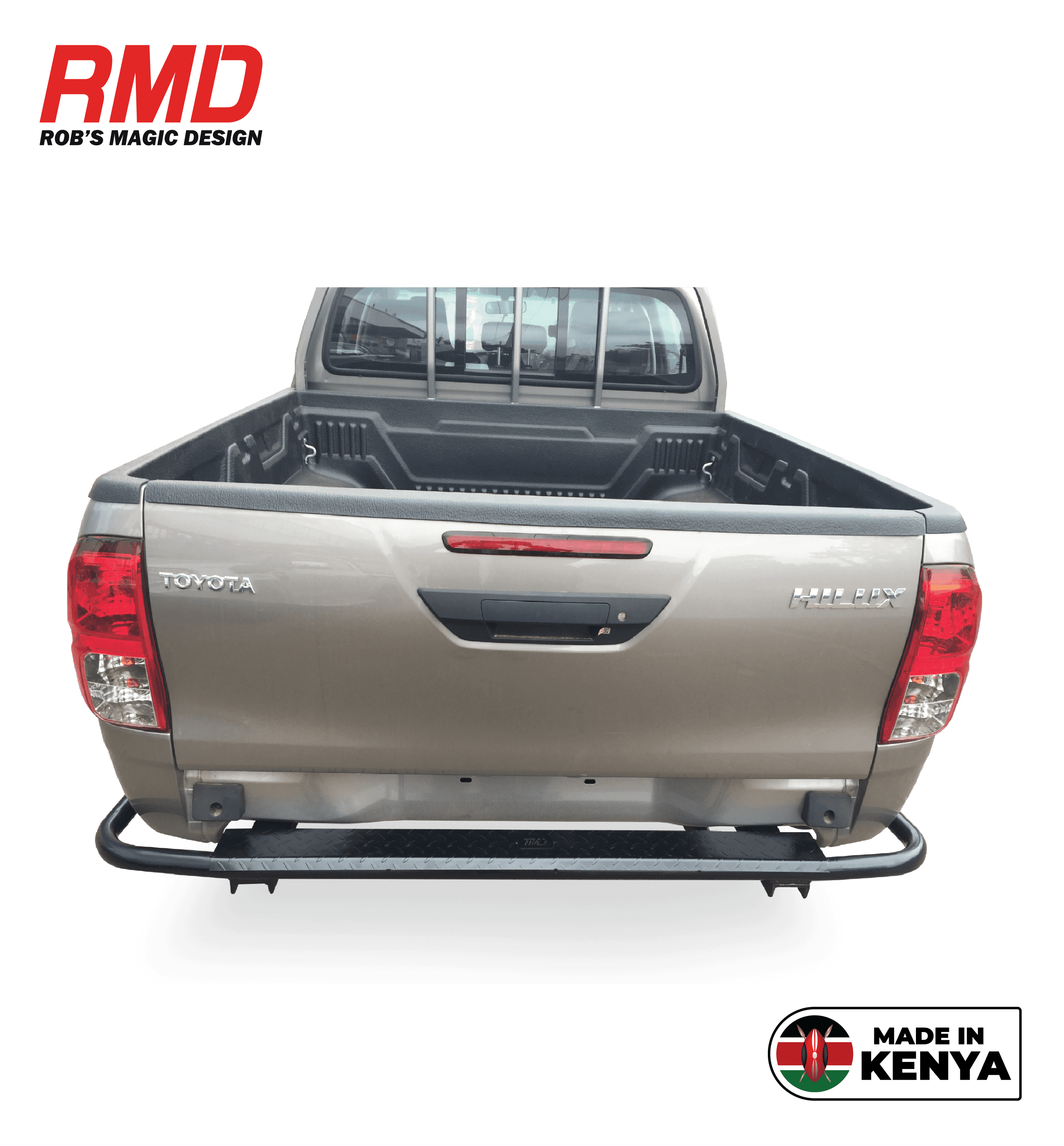 Toyota Hilux (+09/2015 on) Rear Tubular Bar Wrap Around with Jacking Points with Step no O.E Bumper