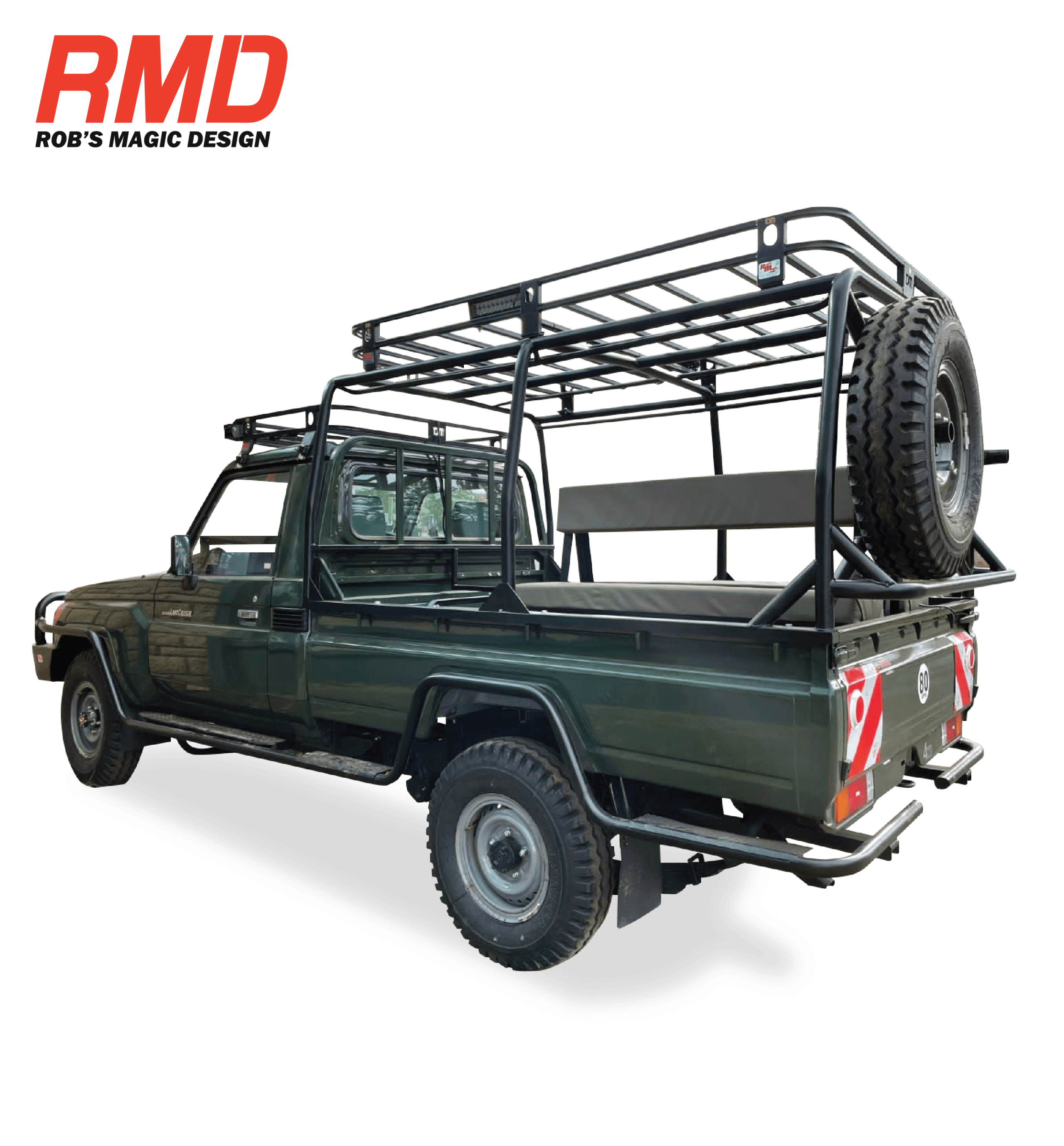 Toyota Land Cruiser 79 External Roll Cage with Roof Rack & 2 Spare Wheel  Carriers on Rear of Cage - Suspension Systems & 4x4 Accessories in Kenya