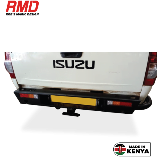 Isuzu D-Max (+2013) Budget Rear Replacement Bar with T-Slots and LED rear tail lights (Suit Tow)