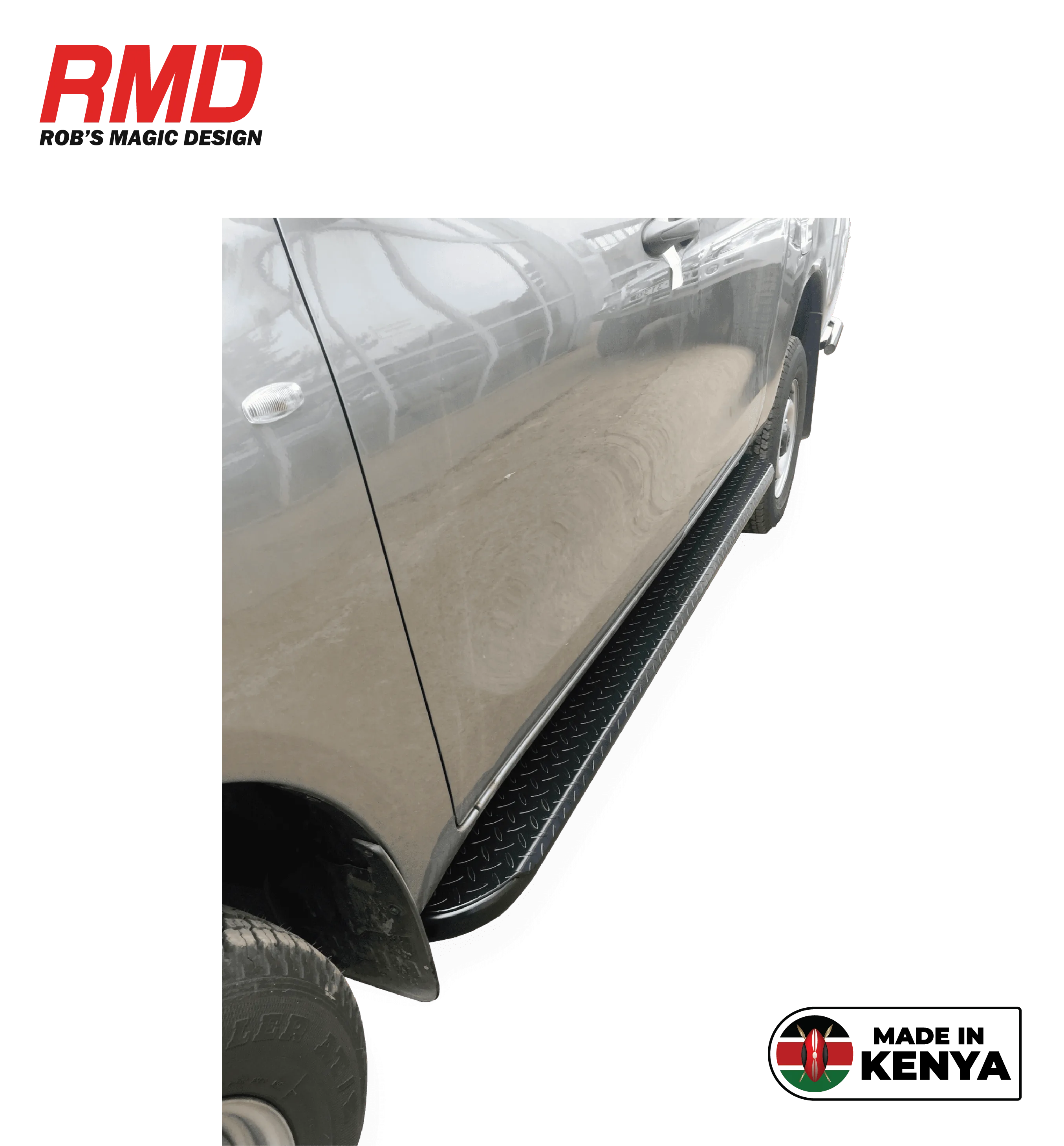 Toyota Hilux (+2015) Side Step Steel Black (Set) (Bolt On) Single Cab