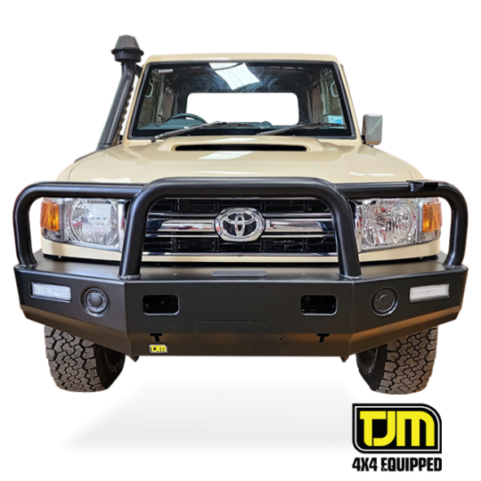 Toyota Land Cruiser 76/78/79 (+07) TJM Bull Bar T15 Steel Black With Optional Fog Lamps