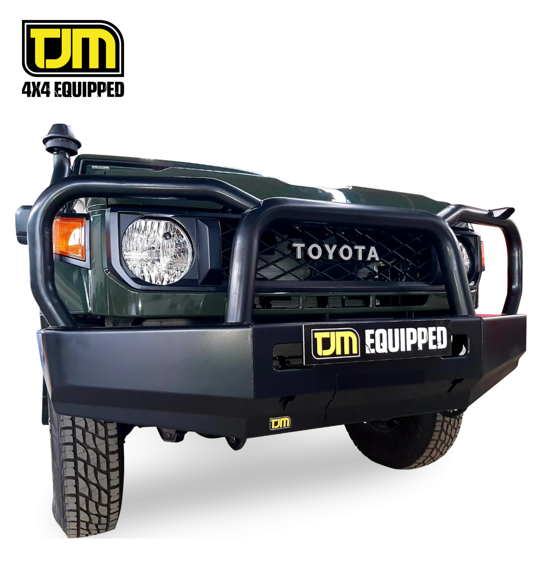 Toyota Land Cruiser 76/78/79 (+2022) TJM Bull Bar T15 Steel Black Budget Bar - Image 3