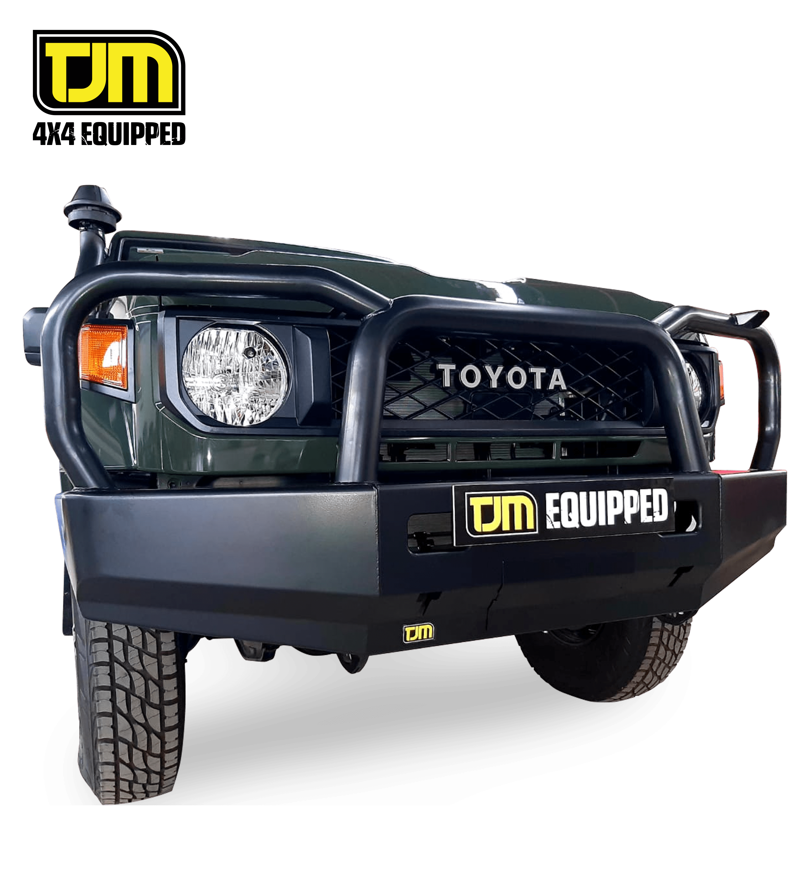Toyota Land Cruiser 76/78/79 (+2022) TJM Bull Bar T15 Steel Black Budget Bar - Image 3