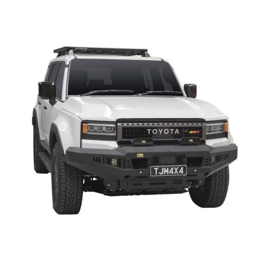 Toyota Prado 250 (+11/24) TJM Bull Bar Venturer T24 Steel Black O.E. Bumper Cut, Air Bag Compatible