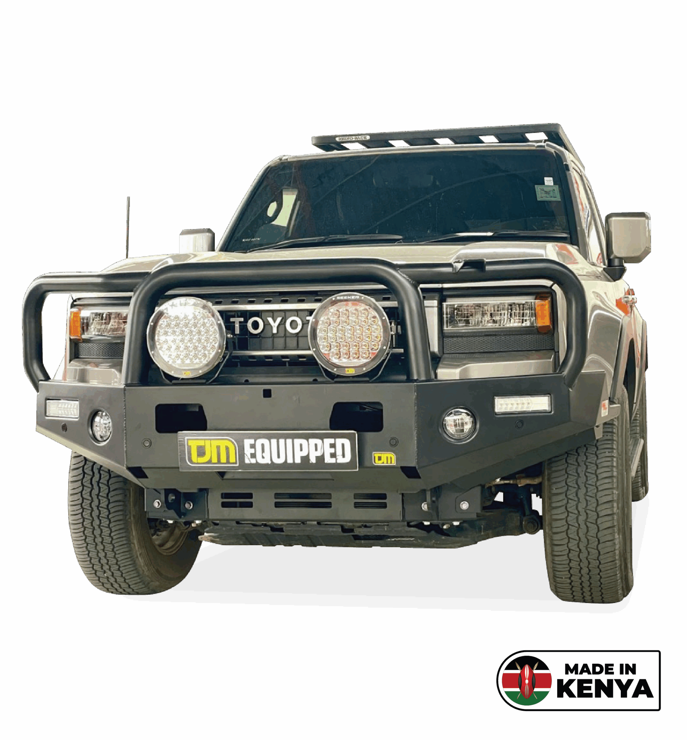 Toyota Prado 250 (+11/24) TJM Bull Bar T15 Steel Black O.E. Bumper Cut With Fog Lamps Air Bag Compatible